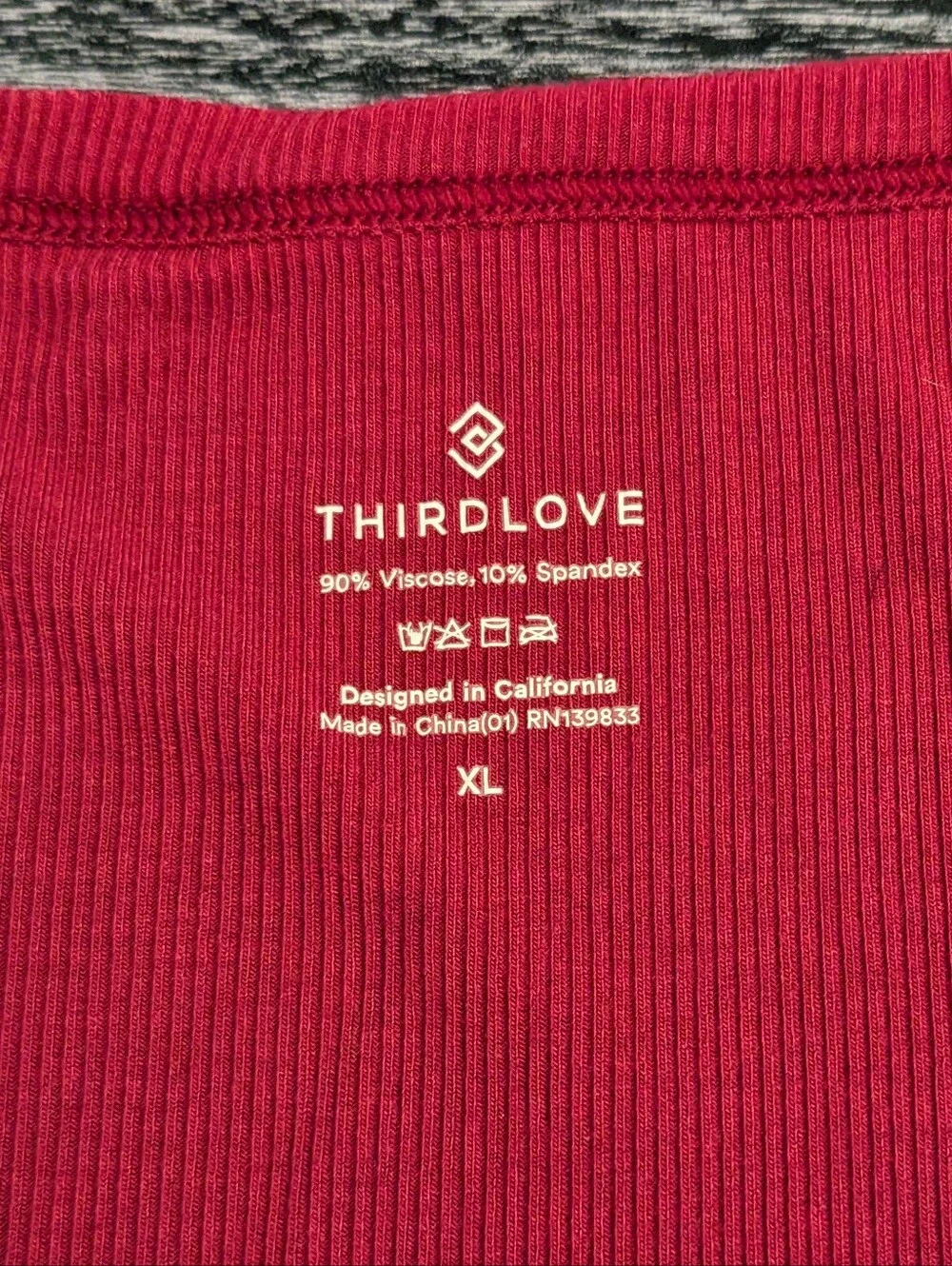 ThirdLove Lounge Ribbed Tank in Red XL
